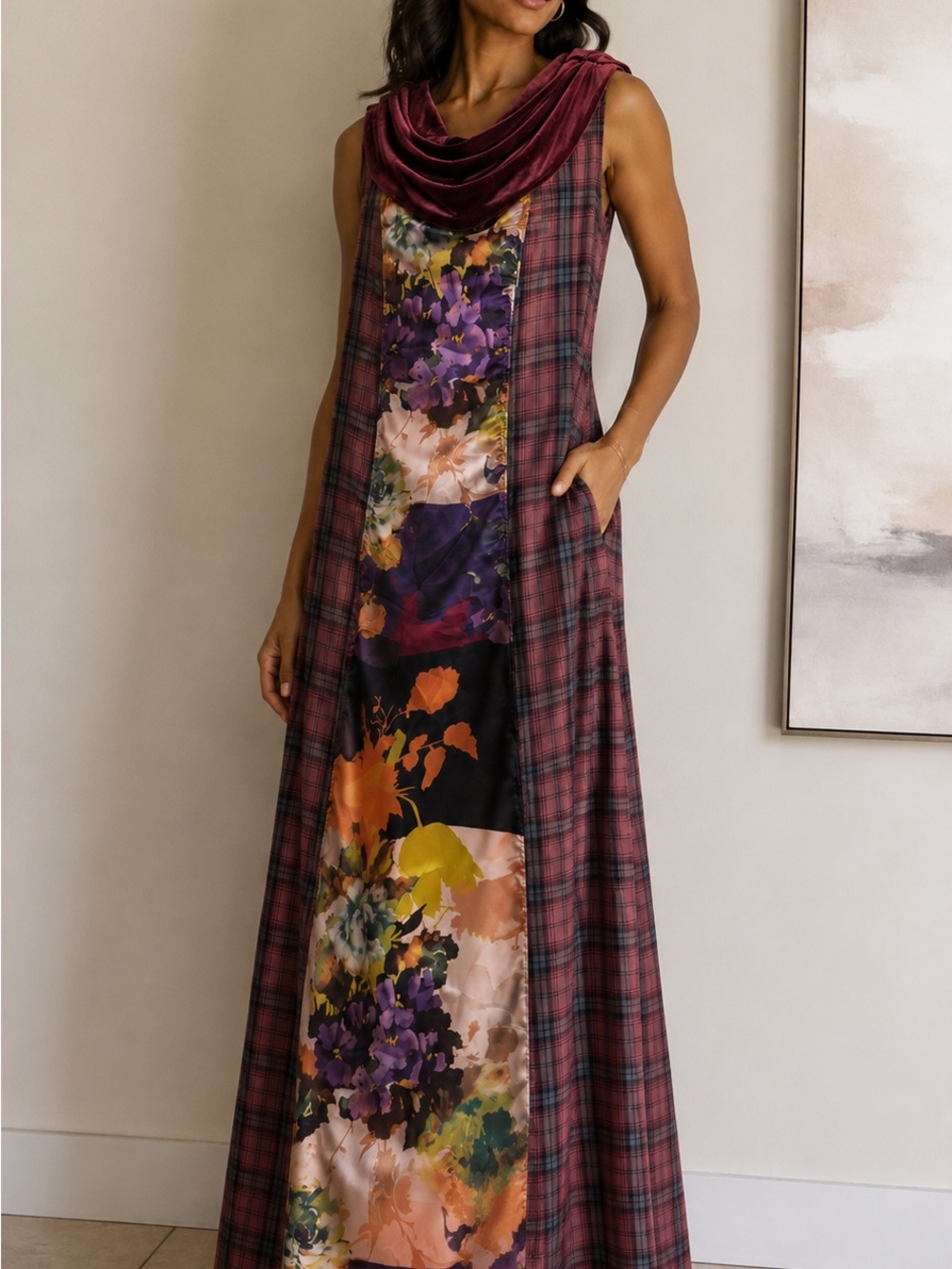 Arrata Mixed Media Maxi Dress